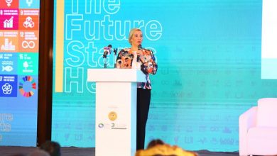صورة وزيرة البيئة تلقى كلمة في الملتقى الثالث لاستراتيجيات التحول نحو الاقتصاد الاخضر