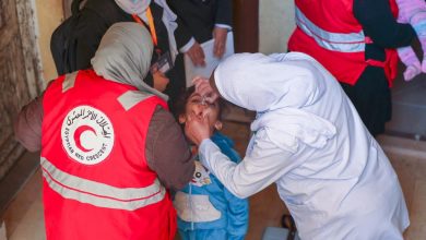 صورة متطوعو الهلال الأحمر يشاركون بالحملة القومية للتطعيم ضد شلل الأطفال