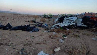 صورة 16 حالة وفاة و18 إصابة بحادث  «السويس – طور سيناء»