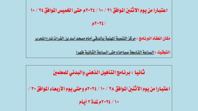 صورة الاثنين.. تدريب من تخلف عن الحضور فى “مسابقة 30 الف معلم”بالجيزة