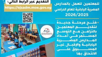 صورة فرص عمل بالمدارس المصرية اليابانية