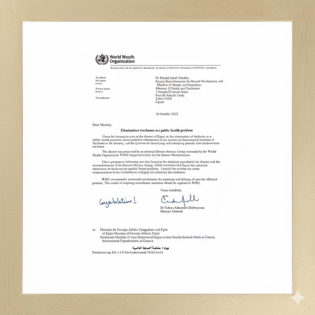 اشهاد خلو مصر من مرض التراكوما