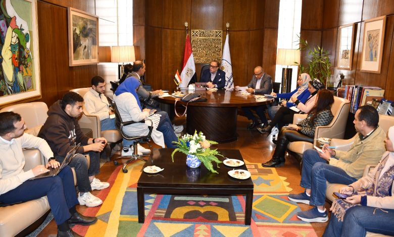 الاستعدادات الخاصة بإقامة احتفالية اليوبيل الذهبي لتأسيس جامعة حلوان