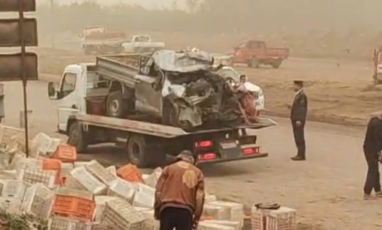 حادث طريق (السادات – منوف) محافظة المنوفية