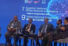 صورة “عبدالغفار”خلال المؤتمر الأول للشبكة القومية للسكتة الدماغية:إطلاق حملة قومية للتوعية